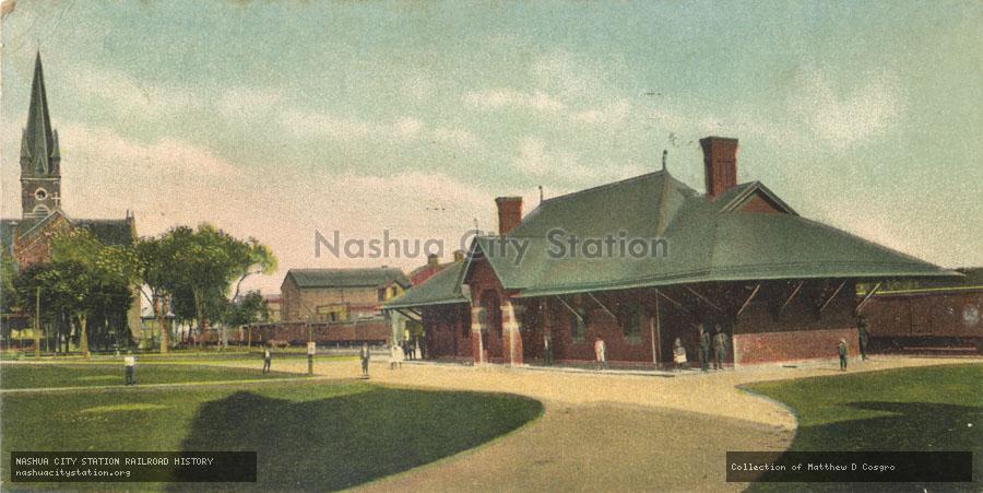Postcard: Delaware & Hudson Depot, Cohoes, New York
